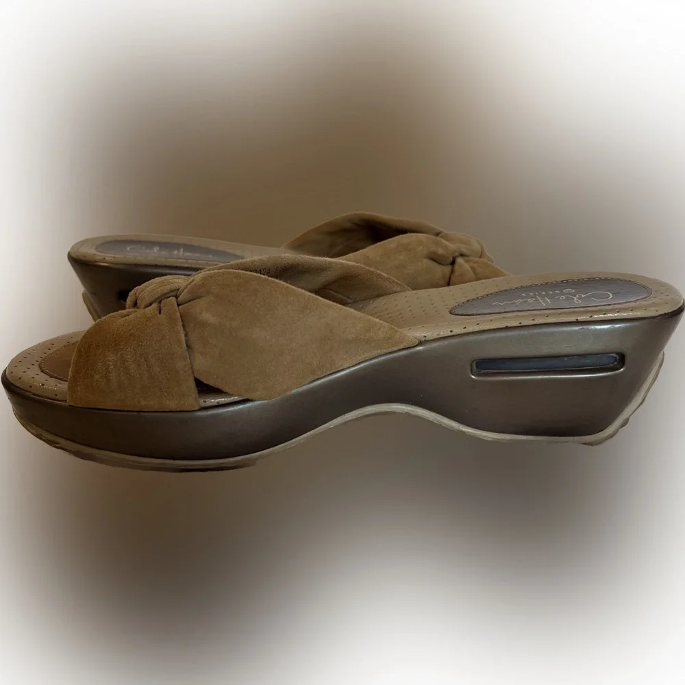 Cole Haan Series beige tan nikeair wedge sandals Size 5.5 B - Picture 4 of 5